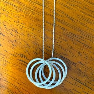 Silpada Sterling Silver necklace with 5 textured rings.